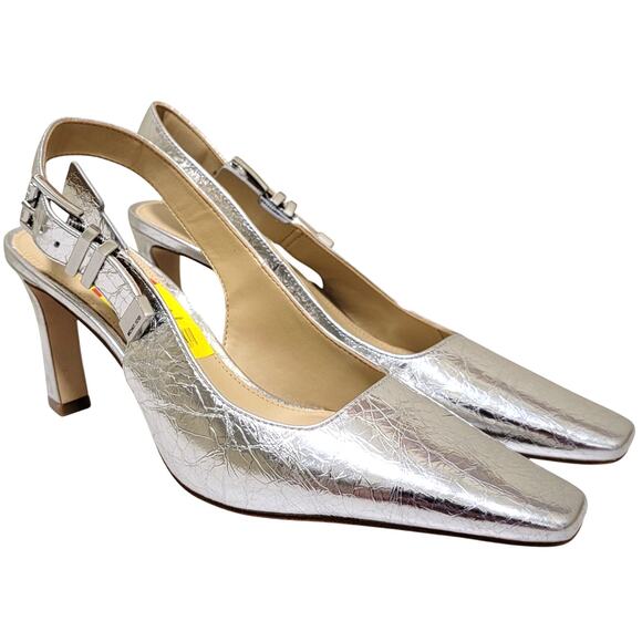 MICHAEL Michael Kors Shoes - Michael Michael Kors Darrington Slingback Pump Heel Size US 7M Silver Metallic